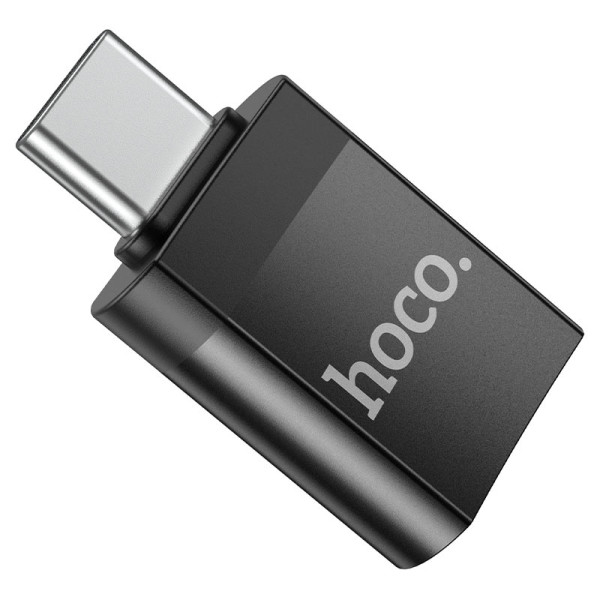 Фото - Переходник HOCO UA17 Type-C male to USB female USB3.0 adapter Black (6931474762016)