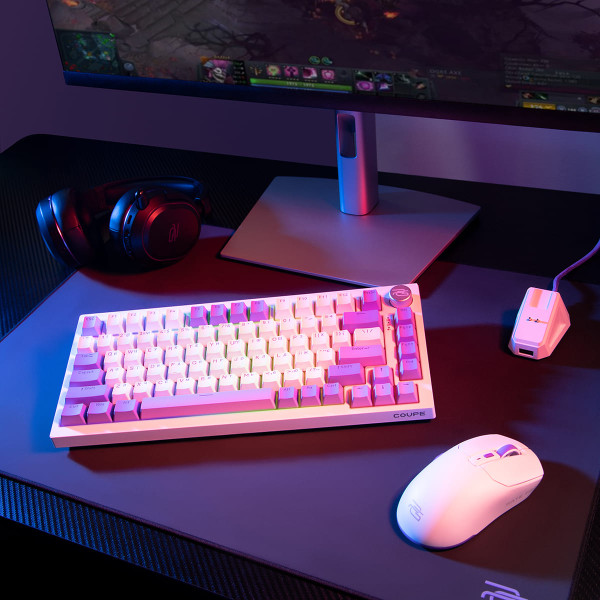 Фото - Клавиатура беспроводная игровая Proove Gaming Coupe (Ukraine Layout) white/purple (WKCP00022404)