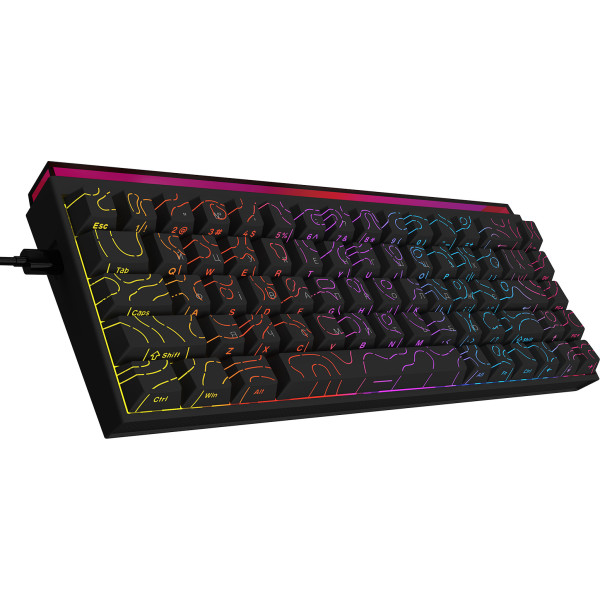 Фото - Клавиатура проводная игровая Ajazz NK68 Red switches Side Contour Black (NK68-R-S-B)