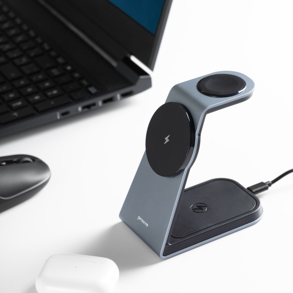 Фото - Беспроводное зарядное устройство Proove Omni Power 3 in 1 Gray