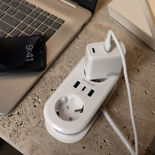 Фото - Сетевой фильтр Proove Supercoil 20W (2xAC + Type-C + 2xSB) 1.5m White (PSPS25002102)