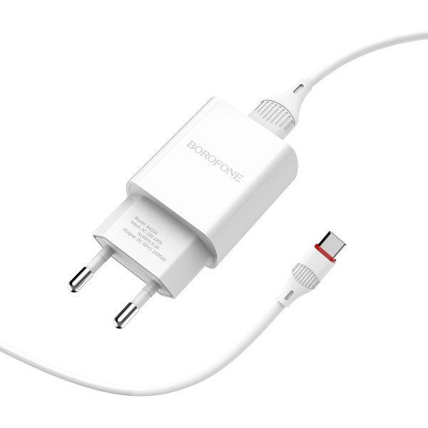 Фото - Сетевое зарядное устройство BOROFONE BA20A Type-C 10.5W White (6931474700742)