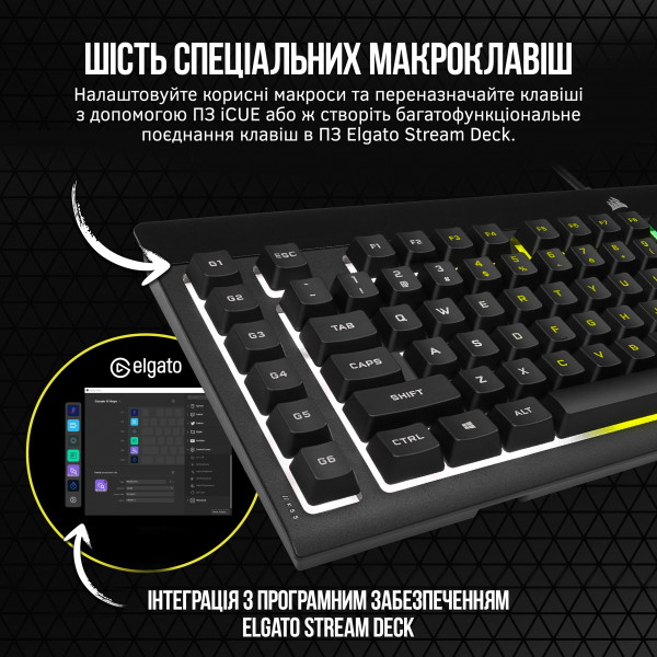 Фото - Клавиатура проводная игровая Corsair K55 RGB Pro Black (CH-9226765) USB