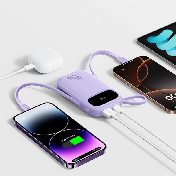 Фото - Батарея мобильная Baseus 20000mAh EnerFill FC31 45W PD,QC,USB-A,USB-C In/Out,built-in USB-C/Lightning cable Purple (E0028D02)