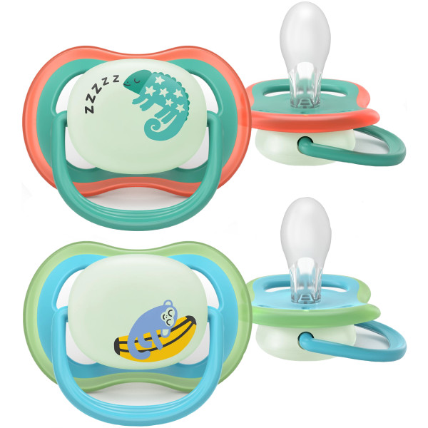Фото - Ортодонтическая пустышка Philips Avent Ultra Air Ночная, 6-18 мес. (SCF376/28)