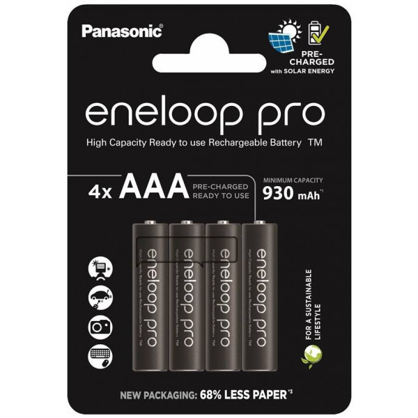 Фото - Аккумулятор тип AAA Panasonic Eneloop Pro AAA 930 mAh 4 шт. (BK-4HCDE/4CP)