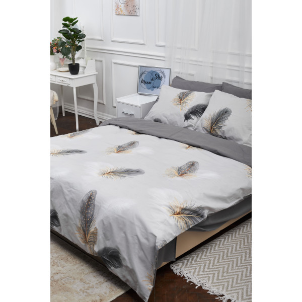 Фото - Комплект постельного белья Moon&Star 200х220 см нав. 4х70х70 Soccoro Gray Ranforce Elite (MS-820000329)