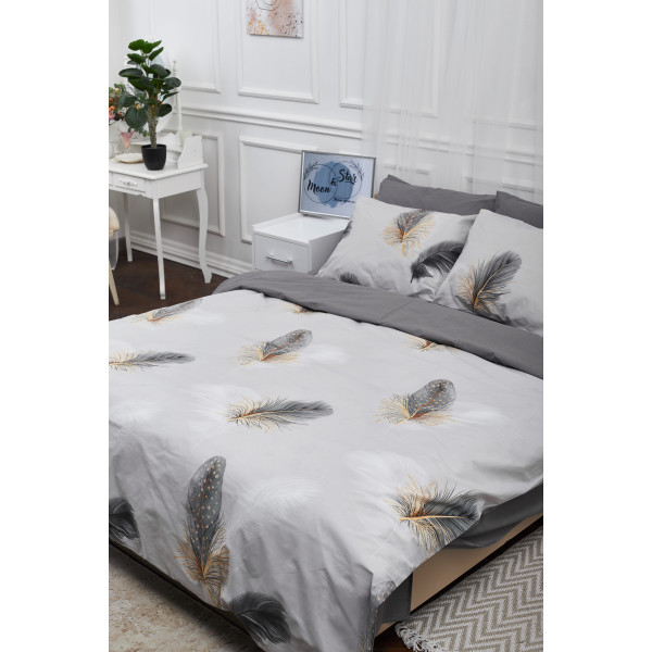 Фото - Комплект постельного белья Moon&Star 200х220 см нав. 4х70х70 Soccoro Gray Ranforce Elite (MS-820000329)