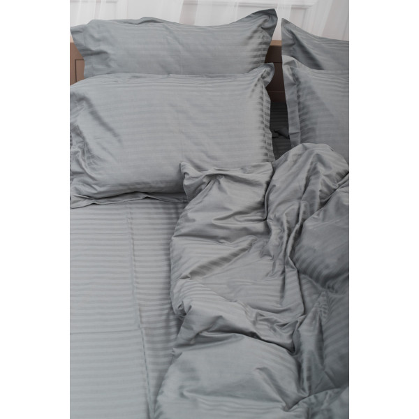 Фото - Комплект постельного белья Moon&Star Satin Stripe Stripe Gray 143х210 нав. 4х50х70 (MS-820003658)