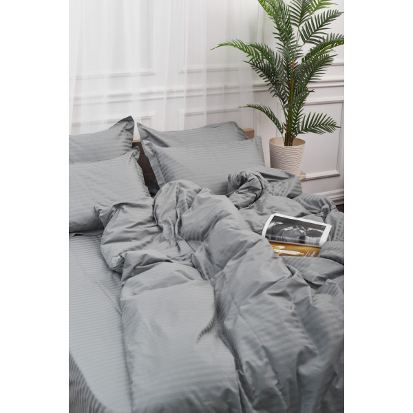 Фото - Комплект постельного белья Moon&Star Satin Stripe Stripe Gray 143х210 нав. 4х50х70 (MS-820003658)