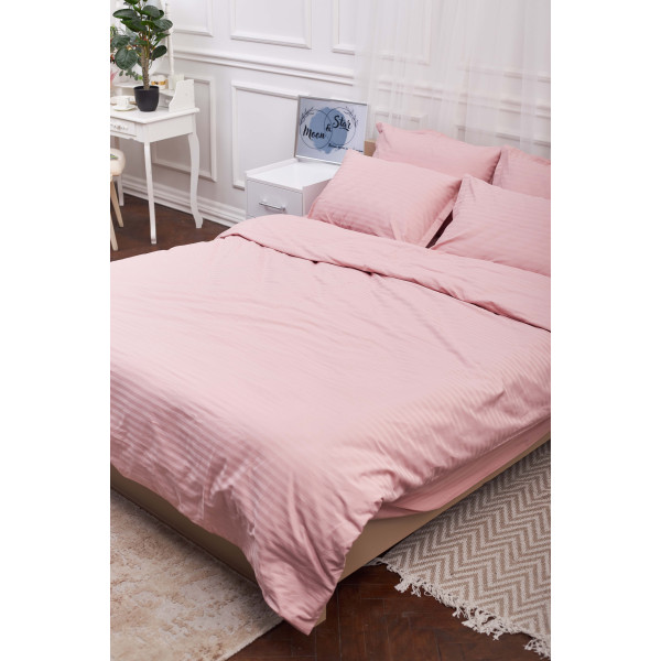 Фото - Комплект постельного белья Moon&Star Satin Stripe Stripe Pink 143х210х2 нав. 2х50х70 (MS-820003631)