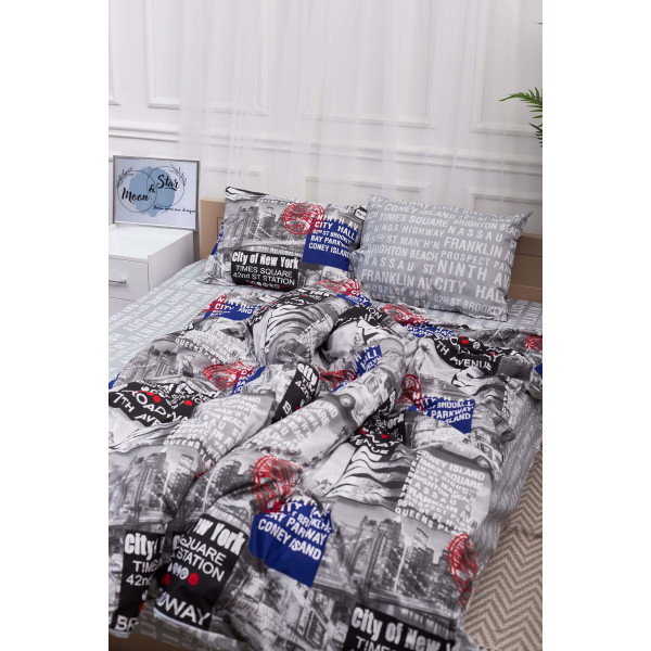 Фото - Комплект постельного белья Moon&Star 160х220 наволочки 2х70х70 New York Бязь Gold Люкс (MS-820001233)