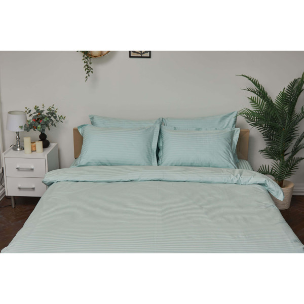Фото - Комплект постельного белья Moon&Star King Size 220x240 Stripe Mint Satin Stripe (MS-820000596)