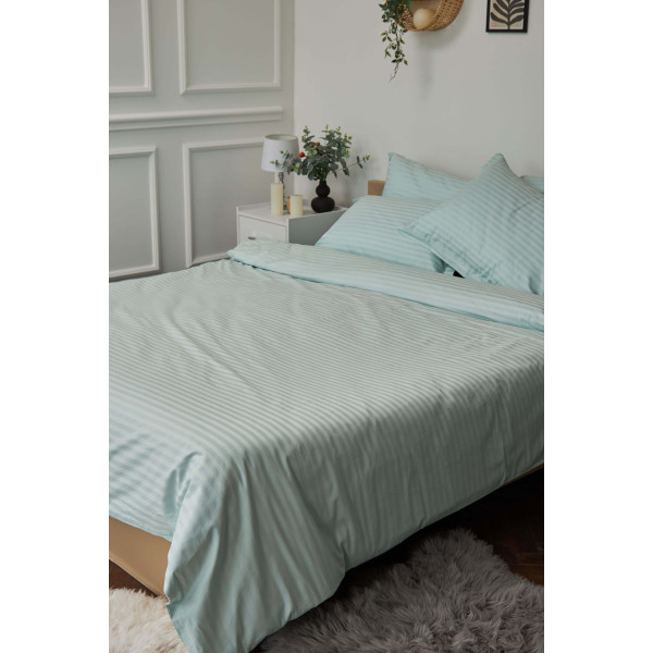 Фото - Комплект постельного белья Moon&Star King Size 220x240 Stripe Mint Satin Stripe (MS-820000597)