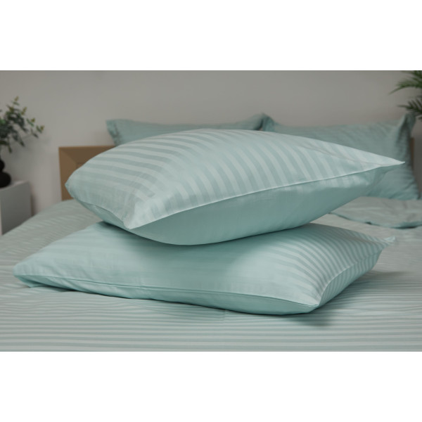 Фото - Комплект постельного белья Moon&Star 143х210х2 нав. 2х50х70 Stripe Mint Satin Stripe (MS-820000616)