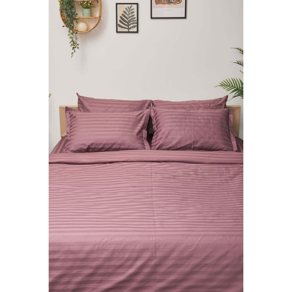 Фото - Комплект постельного белья Moon&Star 160х220 наволочки 4х70х70 Garnet Satin Stripe (MS-820000549)