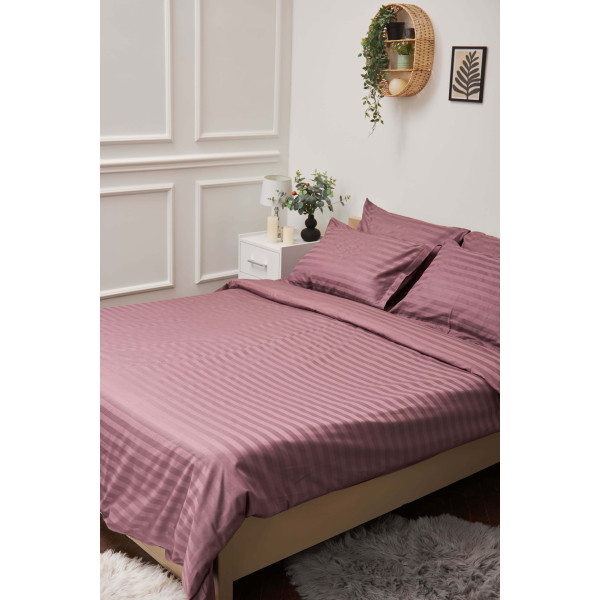 Фото - Комплект постельного белья Moon&Star 160х220 наволочки 4х50х70 Garnet Satin Stripe (MS-820000548)