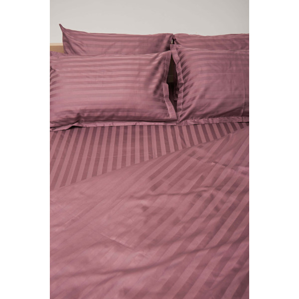 Фото - Комплект постельного белья Moon&Star 160х220 наволочки 2х40х60 Garnet Satin Stripe (MS-820000545)
