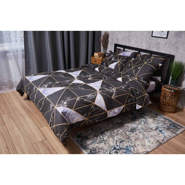 Фото - Комплект постельного белья Moon&Star Микросатин Premium Golden Marble 200х220 см нав. 2х50х70 (MS-820009916)