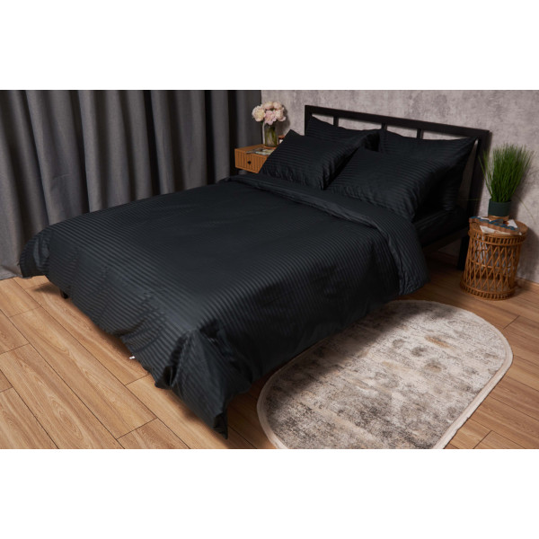 Фото - Комплект постельного белья Moon&Star Satin Stripe Midnight Luxe 160х220х2 нав. 4х50х70 (MS-820005283)
