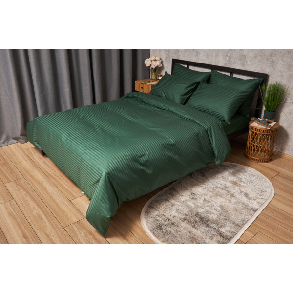 Фото - Комплект постельного белья Moon&Star Satin Stripe Stripe Verdant 143х210 нав. 4х70х70 (MS-820005304)