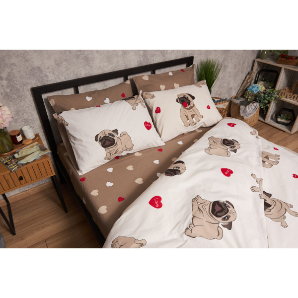 Фото - Комплект постельного белья Moon&Star Бязь Gold Люкс Bulldog Love 175х210 нав. 4х70х70 (MS-820005714)