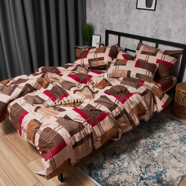 Фото - Комплект постельного белья Moon&Star Бязь Gold Люкс «Retro Geometry» 200х220 нав. 4х50х70 (MS-820006698)