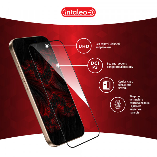 Фото - Защитное стекло для смартфона Intaleo Full Glue for Apple iPhone 16 Pro Max Black (1283126593819)