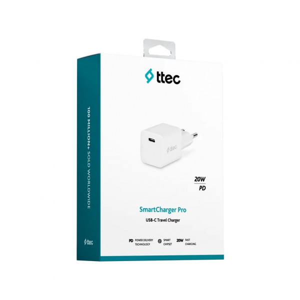 Фото - Сетевое зарядное устройство Ttec SmartCharger USB-C /20Вт White (2SCP01B)
