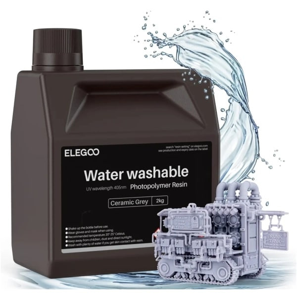 Фото - Резиновый фотополимер Elegoo Water Washable Resin 2кг серая (50.103.0127)