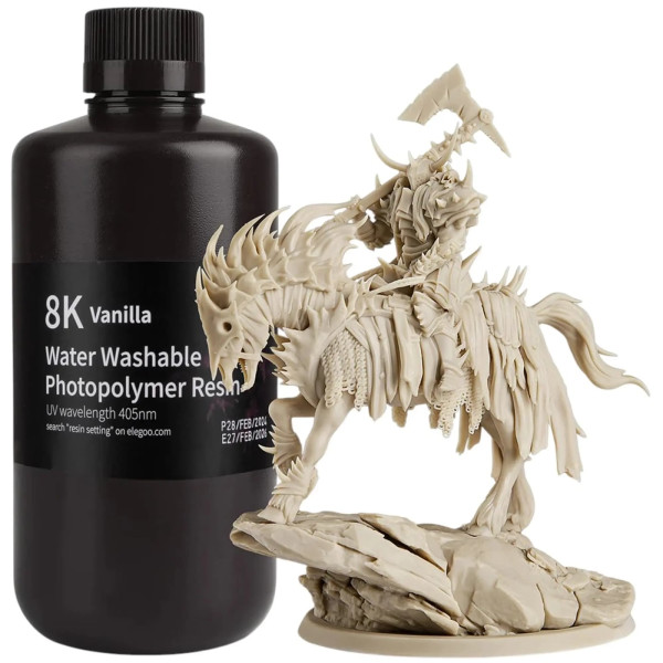 Фото - Резиновый фотополимер Elegoo Water Washable Resin 8K 1кг ванильная (50.103.0141)