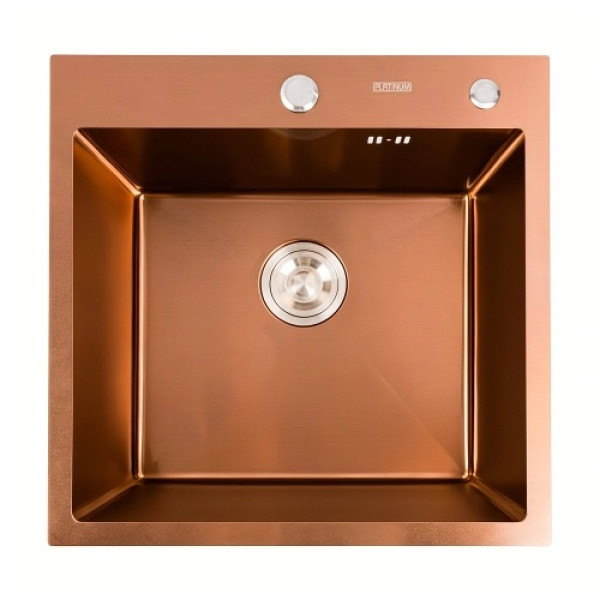 Фото - Мойка кухонная Platinum Handmade PVD медь 500x500x220 (3,0/1,5 мм + дозатор в комплекте)