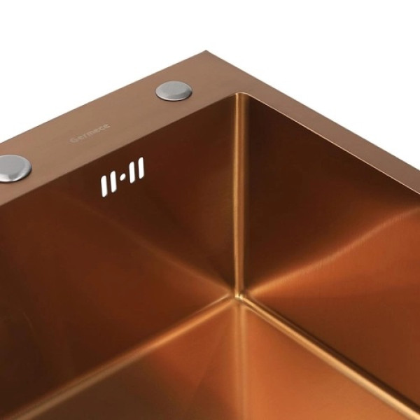 Фото - Мойка кухонная Platinum Handmade PVD медь 500x500x220 (3,0/1,5 мм + дозатор в комплекте)