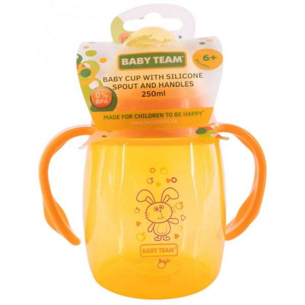 Фото - Поильник-непроливайка детский Baby Team с силиконовым спаутом и ручками, 250 мл (5004)