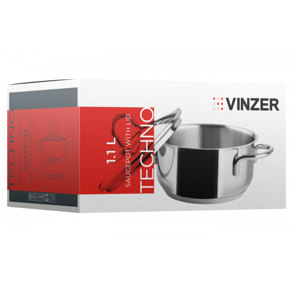 Фото - Кастрюля Vinzer Techno 14х7.5 см 1.1 л (50078)