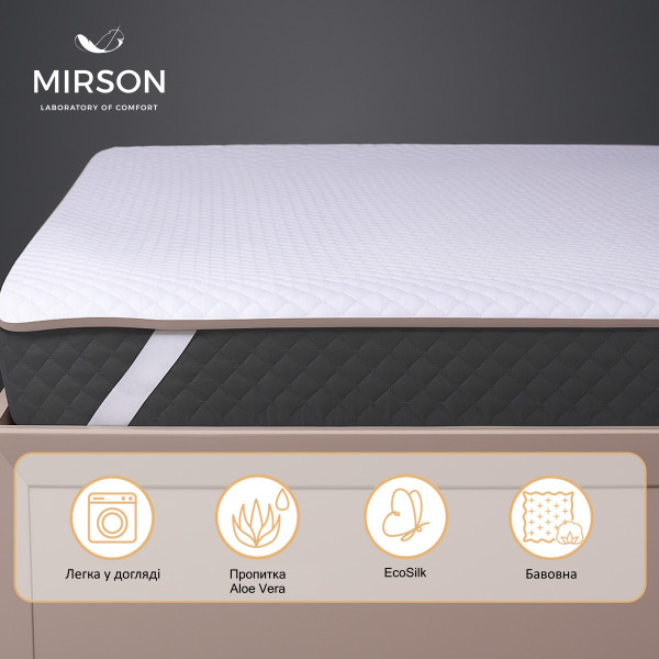 Фото - Наматрасник MirSon №5009 Exclusive Line Antiallergic Aloe Vera 150x200 см (2200005334775)