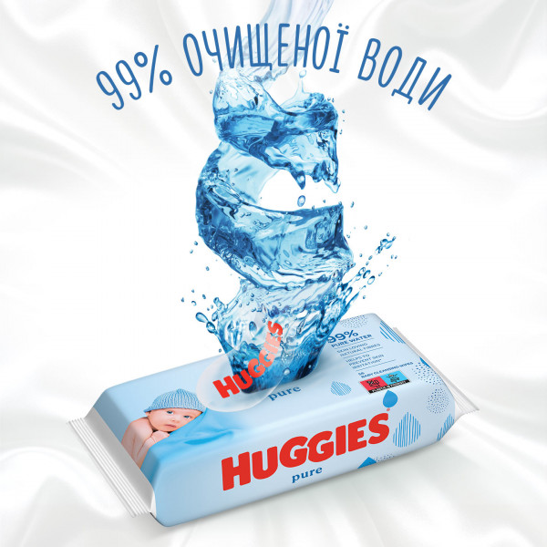 Фото - Салфетки влажные для детей Huggies Pure, 56х4