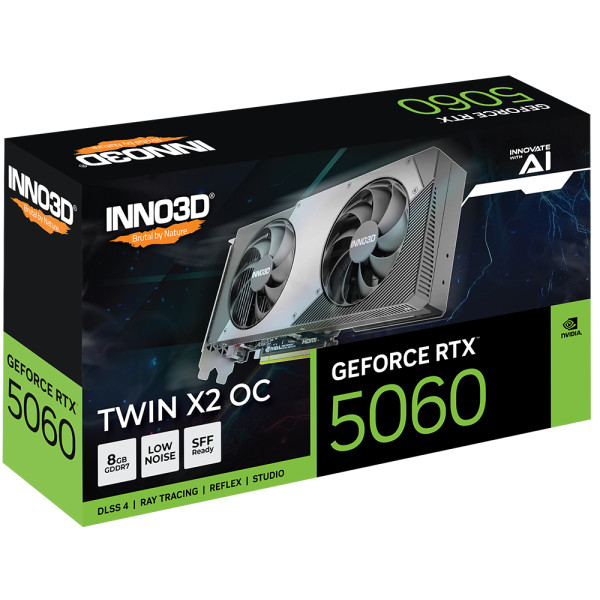 Фото - Видеокарта Inno3D GeForce RTX5060 TWIN X2 OC (N50602-08D7X-195070N)