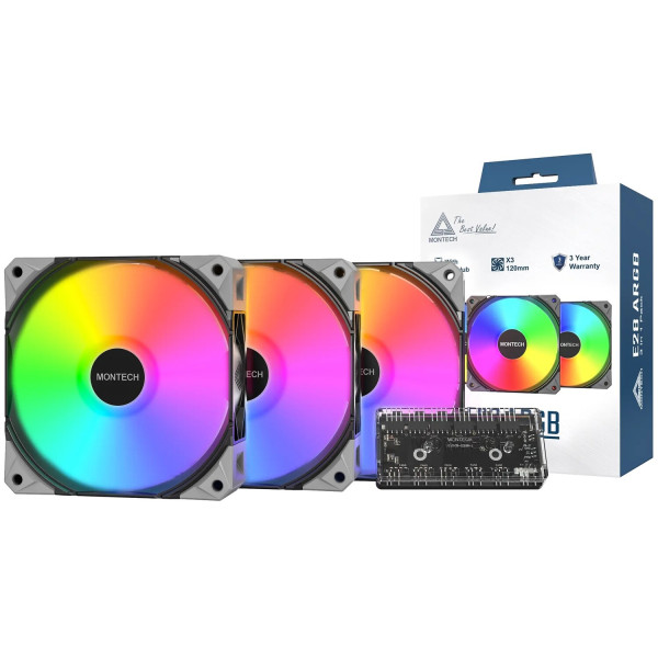Фото - Корпусный вентилятор Montech E28 ARGB 3 PACK (B)