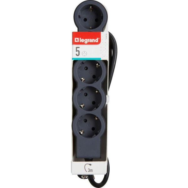 Фото - Удлинитель 220В Legrand Cтандарт 5хSchuko 3 м Black (694564)
