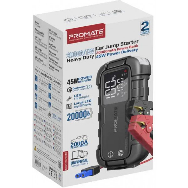 Фото - Пускозарядное устройство Promate 1000A/2000A УМБ 20000mAh (sparktank-20)