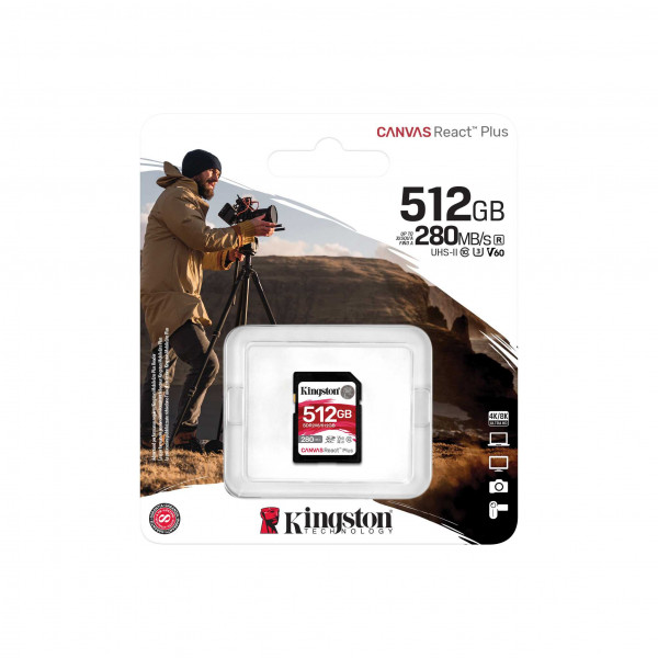 Фото - Карта памяти Kingston SD 512GB C10 UHS-II U3 R280/W150MB/s (SDR2V6/512GB)
