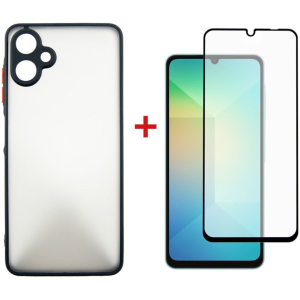 Фото - Чехол для смартфона DENGOS Matt for Samsung Galaxy A06 SM-A065 Black (DG-KM-126) +стекло