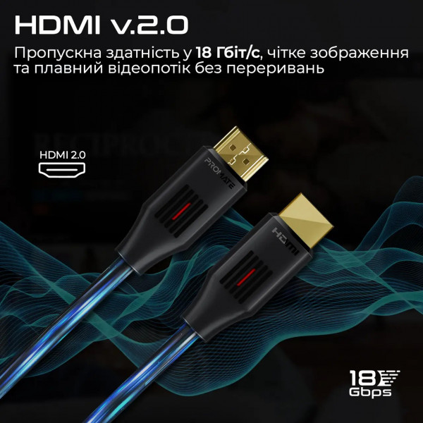 Фото - Кабель HDMI Promate v.2.0 (prolink4k60-300)