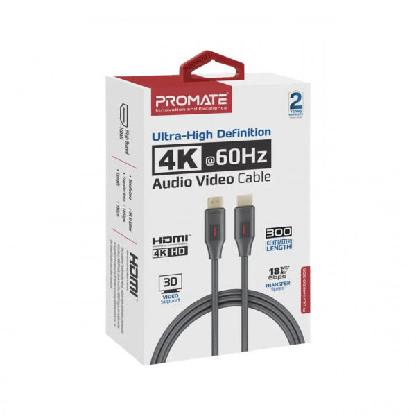 Фото - Кабель HDMI Promate v.2.0 (prolink4k60-300)