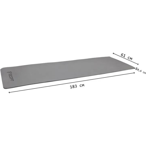 Фото - Коврик для йоги и фитнеса TECOFIT Dual Color TPE Mat 183х61х0.6 см Black/Grey (TOP18013825/1)