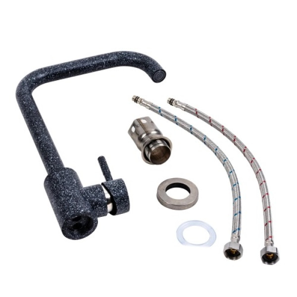 Фото - Мойка кухонная+смеситель VALESO SELENA 7950 графит +NS02A графит +Сифон 1041