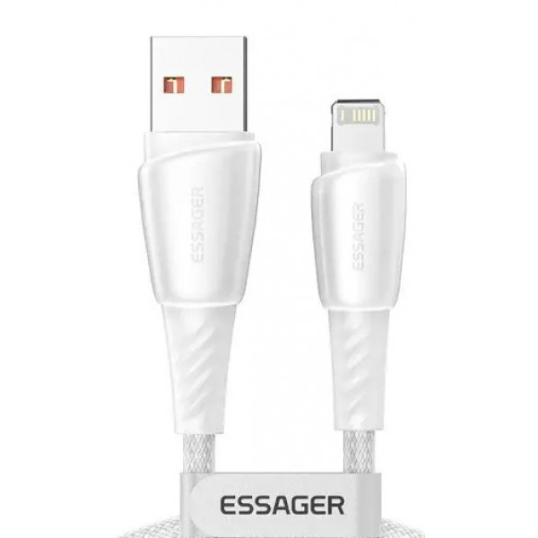 Фото - Кабель синхронизации данных Essager Rainbow USB A to Lightning 3A Fast Charging USB Cable 2m White (EXCL-CHA02)