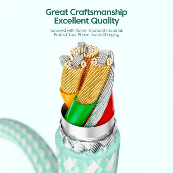 Фото - Кабель синхронизации данных Essager Rainbow USB A to Lightning 3A Fast Charging USB Cable 2m White (EXCL-CHA02)