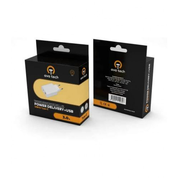 Фото - Сетевое зарядное устройство AVATech Power Delivery 3.0 Type-C+USB (PD AVAtech)